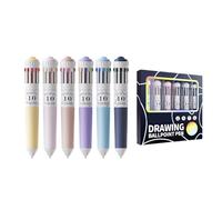 YCHUCH 6 penne multicolore 10-color-in-1 penne da scrittura per annotare journaling penna a sfera retrattile per scuola ufficio penne creative journaling per studenti