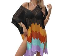 YCHUCH Abito da spiaggia con scollo a V da donna Abiti da vacanza Costume da bagno allentato copre il costume da bagno scavato fuori costume da bagno da donna copertura con scollo a V femminile