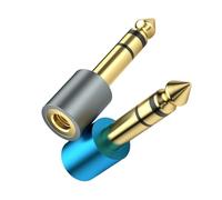 YCHUCH Convertitore da 3,5 mm femmina a maschio da 1/4 di pollice placcato oro per videocamere registratori strumenti adattatore chitarra professionale