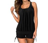 YCHUCH Costume da bagno a due pezzi lusinghiero per le donne a vita alta pantaloncini da bagno tankini top elegante tinta unita/stampato abito da spiaggia comodo una linea