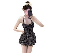 YCHUCH Costume da bagno da donna con controllo della pancia Tankini Costume da bagno retrò rotondo Dot cinghie regolabili Costumi da bagno Figura lusinghiero costumi da bagno siamesi
