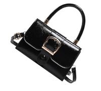 YCHUCH Elegante borsa a tracolla da donna in pelle PU a tinta unita adatta per lavoro, uscite casual e feste, borsa da donna alla moda, Nero , One Size