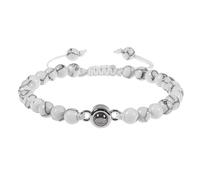 YCHUCH Elegante bracciale per coppia, con scritta "I Loves You" in 100 lingue e cristalli opachi, portatile, per anniversari, proiezione