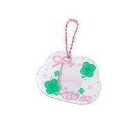 YCHUCH Elegante ciondolo porta carte fotografiche in acrilico a forma di trifoglio, per foto da 2,5 cm, adatto per pendolari e viaggiatori per ufficio pendolari, Piccole nuvole bianche, Taglia unica