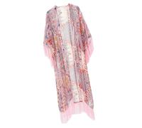 YCHUCH Kimono da spiaggia leggero da donna, copertura ad asciugatura rapida, aperto sul davanti, con nappe, camicia da spiaggia leggera