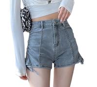 YCHUCH Pantaloncini da donna eleganti con coulisse design pantaloni corti che forniscono un look elegante e alla moda resistente alle pieghe, Azzurro, XL