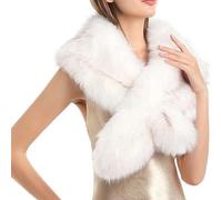 YCHUCH Pellicce artificiali contemporanee Sciarpa Moda Multiuso Inverno Stola Caldo Costume Collare Coprispalle Essenziale Convertibile Stola Capispalla, bianco, 80x15cm
