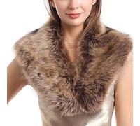 YCHUCH Pellicce artificiali contemporanee Sciarpa Moda Multiuso Inverno Stola Caldo Costume Collare Coprispalle Essenziale Convertibile Stola Capispalla, Cammello, 160x15cm