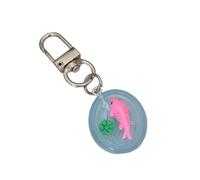 YCHUCH Portachiavi con ciotola di pesce del fumetto incandescente bagliore notturno portachiavi in resina per donne ragazze regalo di compleanno accessori borsa portachiavi stile cartone animato per