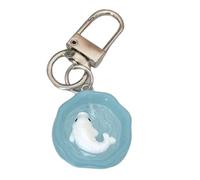 YCHUCH Portachiavi con ciotola di pesce del fumetto incandescente bagliore notturno portachiavi in resina per donne ragazze regalo di compleanno accessori borsa portachiavi stile cartone animato per