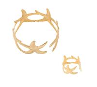 YCHUCH Set di gioielli moderni con stelle marine e anelli aperti e anelli sofisticati adatti per donne giovani che cercano stili unici per feste, Misura unica, come descritto, come descritto