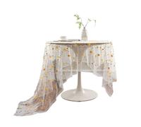 YCHUCH Tovaglia in poliestere con ricami in pizzo per una facile manutenzione, per uso domestico in qualsiasi stagione