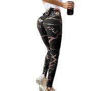 YCHUCH Yoga di compressione senza tasche stampato pantaloni con fiocco atletico controllo pancia stretch allenamento leggings flare yoga per le donne cotone