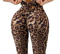 YCHUCH Yoga di compressione senza tasche stampato pantaloni con fiocco atletico controllo pancia stretch allenamento leggings flare yoga per le donne cotone