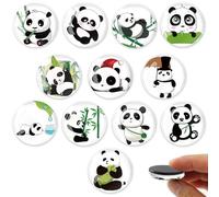 YCHYAN 12 Pezzi Calamite Frigo, 3D Calamite Animali per Bambini, Magneti Decorativi Panda Rotondi, 3cm Magneti Rotondi per Frigorifero, per Lavagne, Lavagne Bianche e Frigoriferi