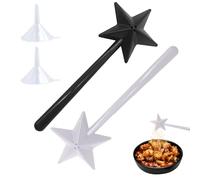 YCHYAN 2 Pezzi Bacchetta Magica Sale e Pepe, Perforato Saliera Bacchetta Magica, con Imbuto, Gadget da Cucina Creativi Bottiglia per Condimenti, Ideale per la Cucina, il Campeggio (Nero+Bianco)