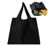 YCHYAN 2 Pezzi Borsa Nera Spesa Pieghevole, 50 * 48cm, Borse Spesa Riutilizzabili, Borsa per la Spesa Pieghevole di Grande Capacità, Portatile, Ideale per lo Shopping, i Viaggi e le Gite Fuori Porta