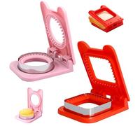 YCHYAN 2 Pezzi Formine Sandwich Biscotti per Bambini, Arrotondato Acciaio Inossidabile Porta Piece Pasticceria, Taglierina per Sandwich Quadrata, Adatto per Panini Fai Da Te per Bambini, Pranzi Bento