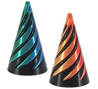 YCHYAN 2 Pezzi Impossible Pyramid Passthrough Sculture, Stampato in 3D Spiral Cone Fidget Toy, Mini Piramide a Spirale Giocattoli, Giocattoli Antistress, Adatto a Bambini e Adulti, Decorazione