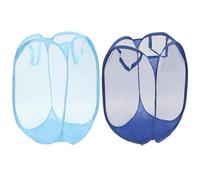 YCHYAN 2 Pezzi Pop Up Cesto Portabiancheria Pieghevole, Traspirante Reticolare Bacinella Pieghevole Bucato, Portatile Cesta Bucato Pieghevole con una Maniglia, Adatto per la Casa