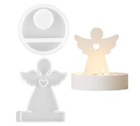 YCHYAN 2 Pezzi Stampi in Silicone per Candele per Angelo, Stampi per Candele per Angelo, Angelo stampo in Silicone portacandele, Stampi per Resina per Angelo, pour la Fabrication de Bougies