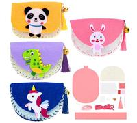 YCHYAN 4 Pezzi Donomio Kit Cucito Bambini, Kit di Cucito in Feltro per Animali per Bambini, Contiene Conigli e Dinosauri, Adatto per Bambini dai 3 Anni in su, Regali Creativi Fatti a