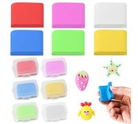 YCHYAN 6 Pezzi Gomme Impastare da Cancellare, Gomma Pane Colorata con Custodia Trasparente Separata, Gomma Pane Morbida, può Essere Utilizzato per Dipingere, Disegnare e Scrivere Tutti i Giorni