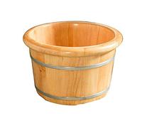 YCHYLIQ Secchio per pediluvio in Legno Naturale, Botte per pediluvio in Legno di Quercia, pediluvio in Legno Spesso con Coperchio, Botte per pediluvio per Massaggi Spa, Botte per pediluvio per