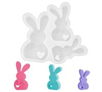 YCICHE Stampi in silicone per colata a forma di coniglio in gesso per Pasqua, stampi in silicone per Pasqua, coniglietti pasquali, stampo in silicone per la primavera, stampo per la colazione fai da
