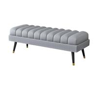 YCKEGEW Long Bedroom Bench Seat Velvet Upholstered Loung Sofa Stool for Living Room,Changing Shoes Stool for Entrance,Contemporary Home Decor Ottoman(Grey,80cm)