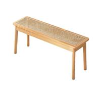 YCKEGEW Panca Lunga Per Sala Da Pranzo Stretta, Sedia In Vimini Con Seduta In Legno Sgabello Per Scarpe Da Ingresso,Panche Da Posizionare Ai Piedi Del Letto(Natural wood,100cm)