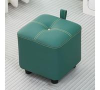 YCKEGEW Piccolo Sgabello Ottomano Cubico Sgabelli Imbottiti Per Divani,Pouf Sgabello Poggiapiedi Panca Da Letto Sgabelli Per Cambiare Le Scarpe Per Ingresso Camera Da Letto(Peacock blue,H-30CM)