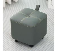 YCKEGEW Piccolo Sgabello Ottomano Cubico Sgabelli Imbottiti Per Divani,Pouf Sgabello Poggiapiedi Panca Da Letto Sgabelli Per Cambiare Le Scarpe Per Ingresso Camera Da Letto(Dark grey,H-35cm)