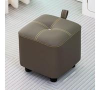 YCKEGEW Piccolo Sgabello Ottomano Cubico Sgabelli Imbottiti Per Divani,Pouf Sgabello Poggiapiedi Panca Da Letto Sgabelli Per Cambiare Le Scarpe Per Ingresso Camera Da Letto(Coffee brown,H-35cm)
