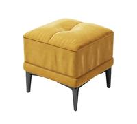 YCKEGEW Poggiapiedi In Tessuto Di Velluto Scamosciato Per Divano Da Salotto,Poggiapiedi Pouf Panca Per Cambiare Le Scarpe All'ingresso, Piccolo Sgabello Con Seduta Morbida(Yellow,Square)