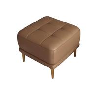 YCKEGEW Poggiapiedi Quadrato Panca Per Cambiare Le Scarpe Per L'ingresso, Pouf In Pelle Per Soggiorno, Camera Da Letto, Divano, Ufficio,Seduta Imbottita Con Gambe Dorate(Coffee brown)