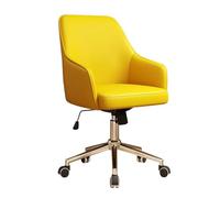 YCKEGEW Poltrone Moderne In Pelle Con Schienale Medio E Rotelle, Sedia Da Computer Per Casa Per Adulti Che Lavorano E Studiano, Sedia Da Scrivania Girevole Ergonomica(Yellow)