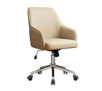 YCKEGEW Poltrone Moderne In Pelle Con Schienale Medio E Rotelle, Sedia Da Computer Per Casa Per Adulti Che Lavorano E Studiano, Sedia Da Scrivania Girevole Ergonomica(Khaki)