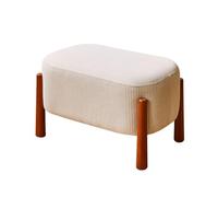 YCKEGEW Pouf Piccolo Da 12,5 Pollici, Panca Divano Pouf Poggiapiedi Con Gambe In Legno, Panca Porta Scarpe Per Ingresso Sgabelli Per Soggiorno, Camera Da Letto, Ingresso(White)