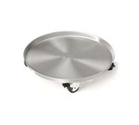 YCKEGEW Rolling Saucer Caddy with Wheels Stainless Steel Round Plant Tray,Indoor Outdoor on Roller Patio/Flower Pot/Succulent Pots(Silver,17.5cm)