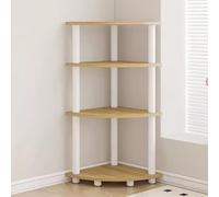 YCKEGEW Scaffale Ad Angolo Libreria Angolare A Parete A Triangolo per La Camera da Letto E Lo Studio,Scaffali Espositivi per Lo Stoccaggio di Articoli Vari, Scaffale in Piedi(4 Tier-50cm)