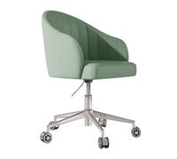 YCKEGEW Sedia Da Ufficio Girevole Regolabile Sedie Da Toeletta Per Camera Da Letto Con Schienale Curvo, Cuscino Imbottito In Pelle E Braccioli, Sedia Da Computer Moderna(Pale green)