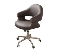 YCKEGEW Sedia Da Ufficio Per Casa Sedia Da Ufficio Ergonomica Per Dirigenti Con Braccioli E Schienale, Girevole A 360° Sedie Da Computer Con Base In Acciaio(Dark brown,Sliver Legs)
