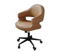 YCKEGEW Sedia Da Ufficio Per Casa Sedia Da Ufficio Ergonomica Per Dirigenti Con Braccioli E Schienale, Girevole A 360° Sedie Da Computer Con Base In Acciaio(Light brown,Black Legs)