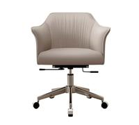YCKEGEW Sedia Da Ufficio Per Sala Conferenze Sedia Direzionale Con Braccioli, Sedie Ergonomiche Da Scrivania Per Computer, Supporto Lombare Medio,Cuscino Imbottito In Pelle(Light grey)