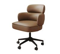 YCKEGEW Sedia Direzionale Con Regolazione In Altezza, Sedia Ergonomica Per Computer Con Braccioli Imbottiti, Sedie Operative Comode Con Schienale Medio E Rotelle(Bruin,Black Legs)