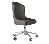 YCKEGEW Sedia ergonomica in pelle Sedia da ufficio con schienale alto, Sedie da computer senza braccioli per adulti, girevoli a 360°, Comode sedie da lavoro, studio(Dark grey)