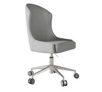 YCKEGEW Sedia ergonomica in pelle Sedia da ufficio con schienale alto, Sedie da computer senza braccioli per adulti, girevoli a 360°, Comode sedie da lavoro, studio(Light grey)
