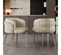 YCKEGEW Sedie da Pranzo per Il Tempo Libero con Braccioli Sedie da Reception con Schienale Curvo Sedie da Ufficio in Ecopelle con Seduta Imbottita, Sedia da Ingresso Moderne(Color:2PCS)