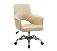 YCKEGEW Sedie Da Ufficio Con Braccioli Imbottiti Sedia Da Computer Con Schienale Medio E Ruote,Sedia Direzionale In Pelle Con Schienale Cavo,Comoda Sedia Da Lavoro(Khaki)